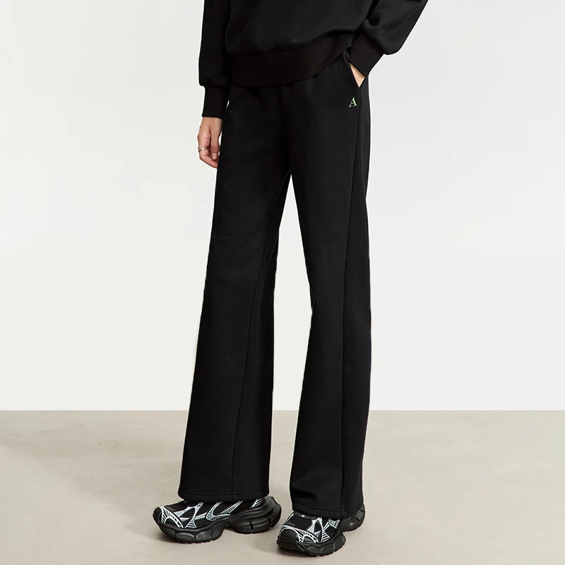 Maxy Minimalist Hoodies for Women 2024 Spring Warm Embroidery Loose Sweatshirt Casual Trousers Female Pant Separately