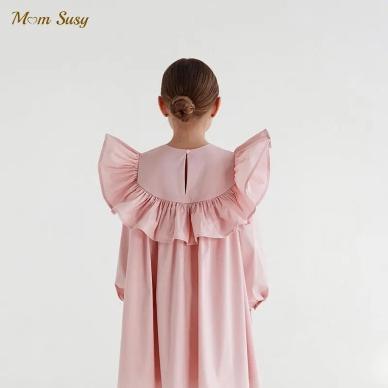 Maxy Baby Girl Cotton Princess Ruffle Dress Long Sleeve Spring Autumn Infant Toddler Girl Vestido High Quality Baby Clothes 2-10Y