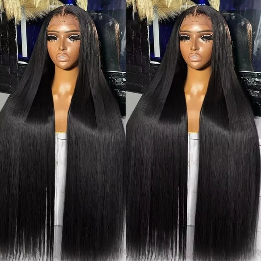 Maxy Straight 13x6 HD Lace Frontal Wigs 30 40 inch Human Hair Brazilian Bone Straight Lace Front Wig Human Hair Pre Plucked For Women