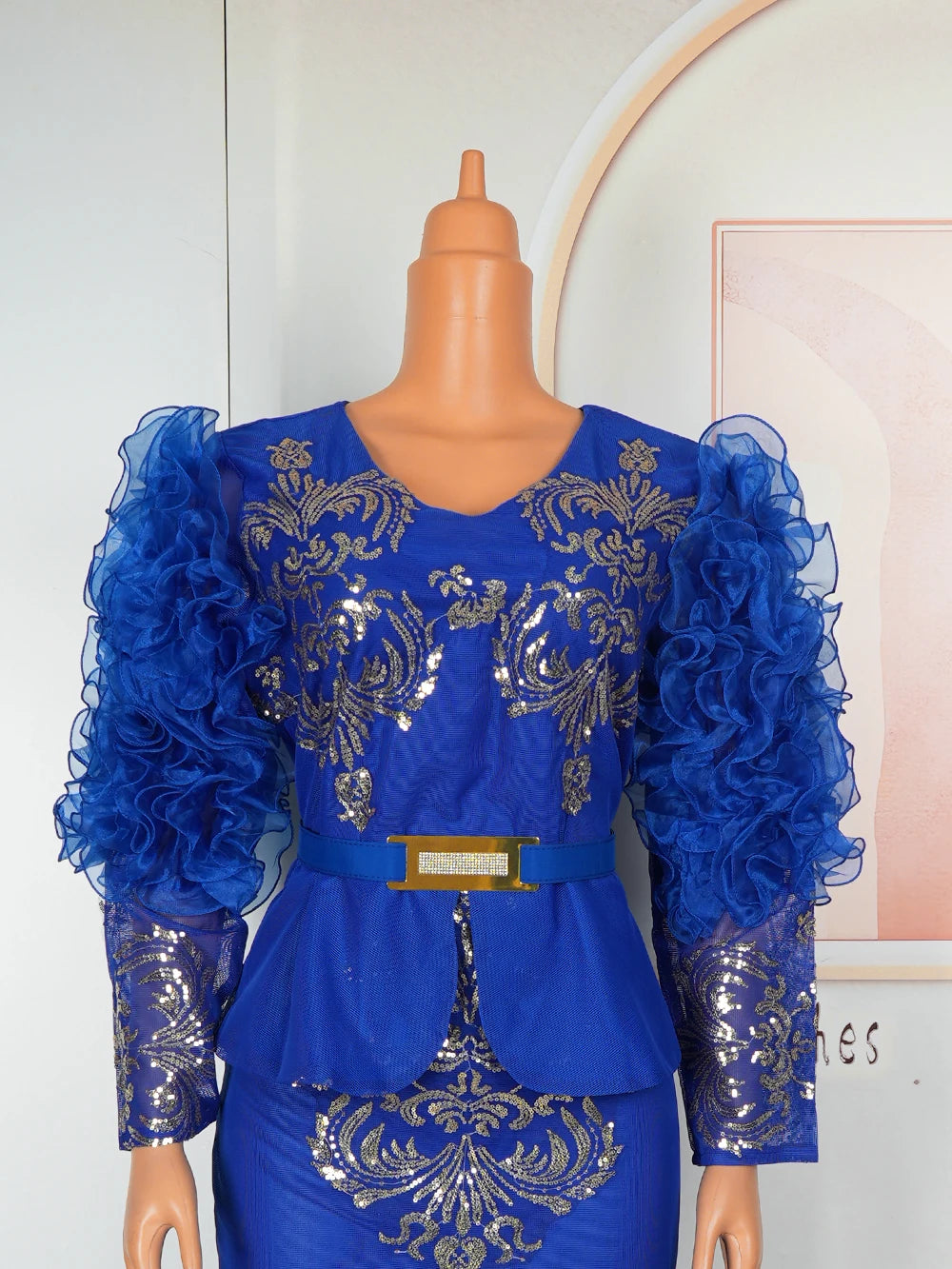 Amay African Dresses for Women New Fashion Plus Size Sequin Evening Party Long Dress Dashiki Ankara Outfits Robe African Clothes