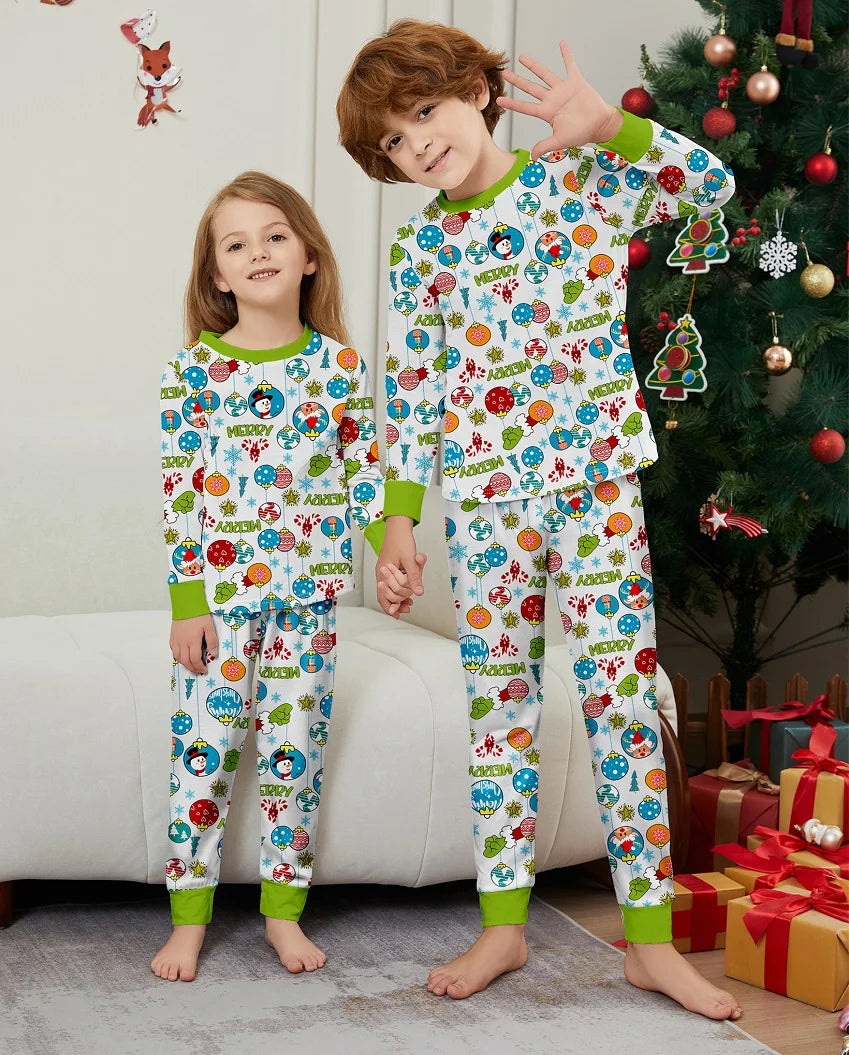 Maxy Christmas Matching Family Pajamas Merry Xmas Snowman Cartoon Pjs Adult Child Clothing Outfit Set Baby Jumpsuit+Dog Clothes