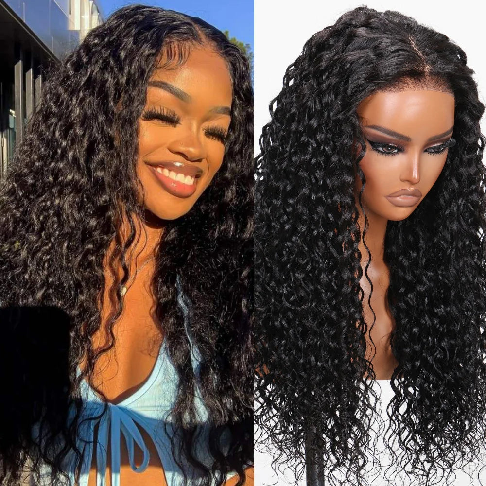 Unice Hair 7x5 Water Wave Glueless Wig Human Hair Ready To Wear Pre Cut Pre Bleached Pre Plucked Lace Front Human Hair Wig