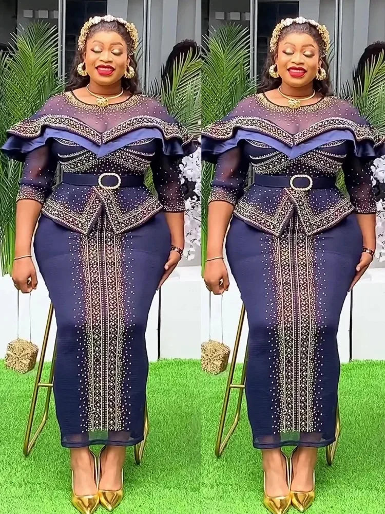 Elegant African Dresses for Women 2025 New Africa Clothing Plus Size Turkey Wedding Party Long Dress Dashiki Ankara Outfits Robe