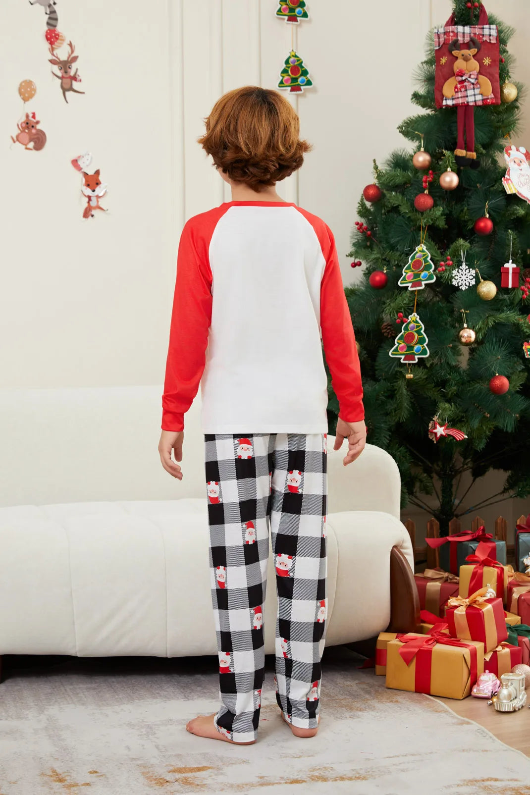 Maxy  Christmas Family Matching Pajamas Xmas Santa's Child Print Pjs Adult Kids Outfit set Baby Jumpsuit+Dog Clothes