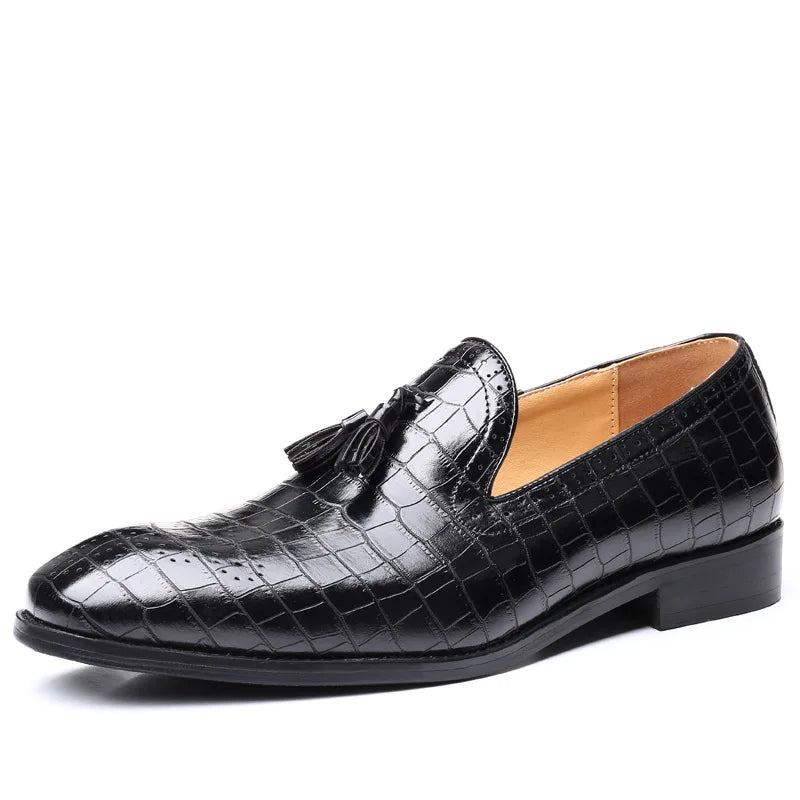 Amay New Italian Men's Dress Shoes Big Size Loafers Classic Tassel Comfortable Business Office Men Casual Shoes Formal Wedding Shoes