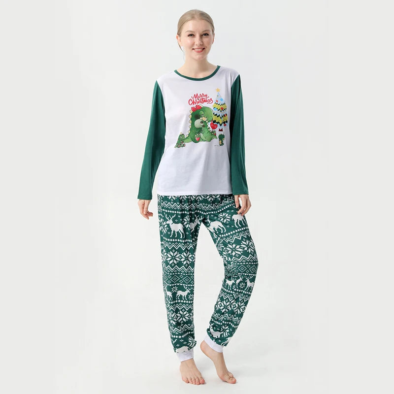 Maxy Christmas Deer Pajamas Set Cartoon Family Matching Outfits Father Mother Children Baby Sleepwear Xmas Mommy and Me Pj's Clothes