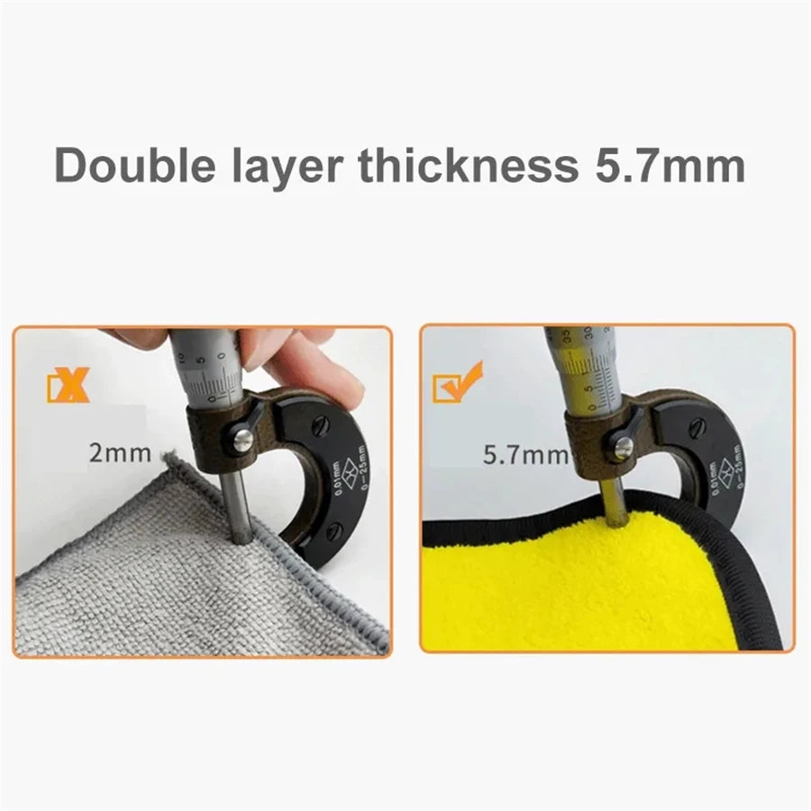 Maxy 1/2/6pcs Microfiber Cleaning Towel Thicken Soft Drying Cloth Car Body Washing Towels Double Layer Clean Rags Car Accessories