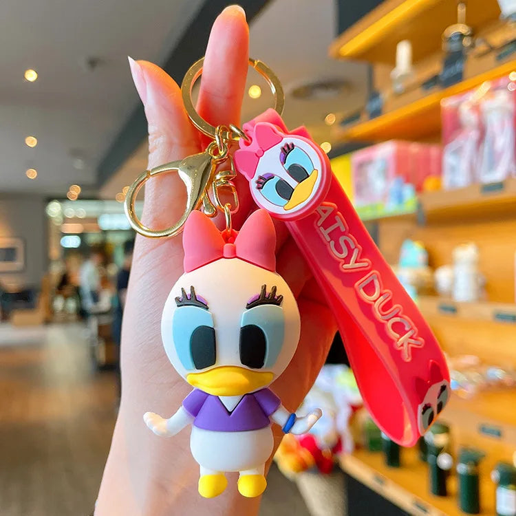 Maxy Anime Disney Figure Villain Maleficent The Evil Queen Cruella Silicone Keychain Bag Key Ring Pendant Children Toy Birthday Gifts