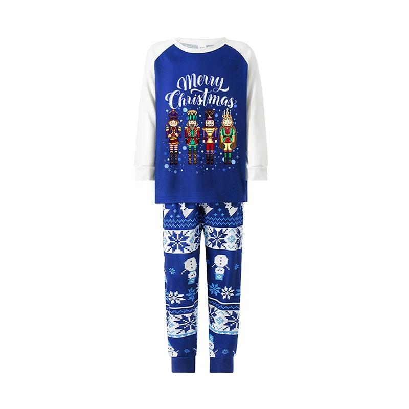 Christmas Family Matching Pajama Set Reindeer Print Long Sleeve Tops with Cozy Elastic Waist Pants for Winter Holiday Season