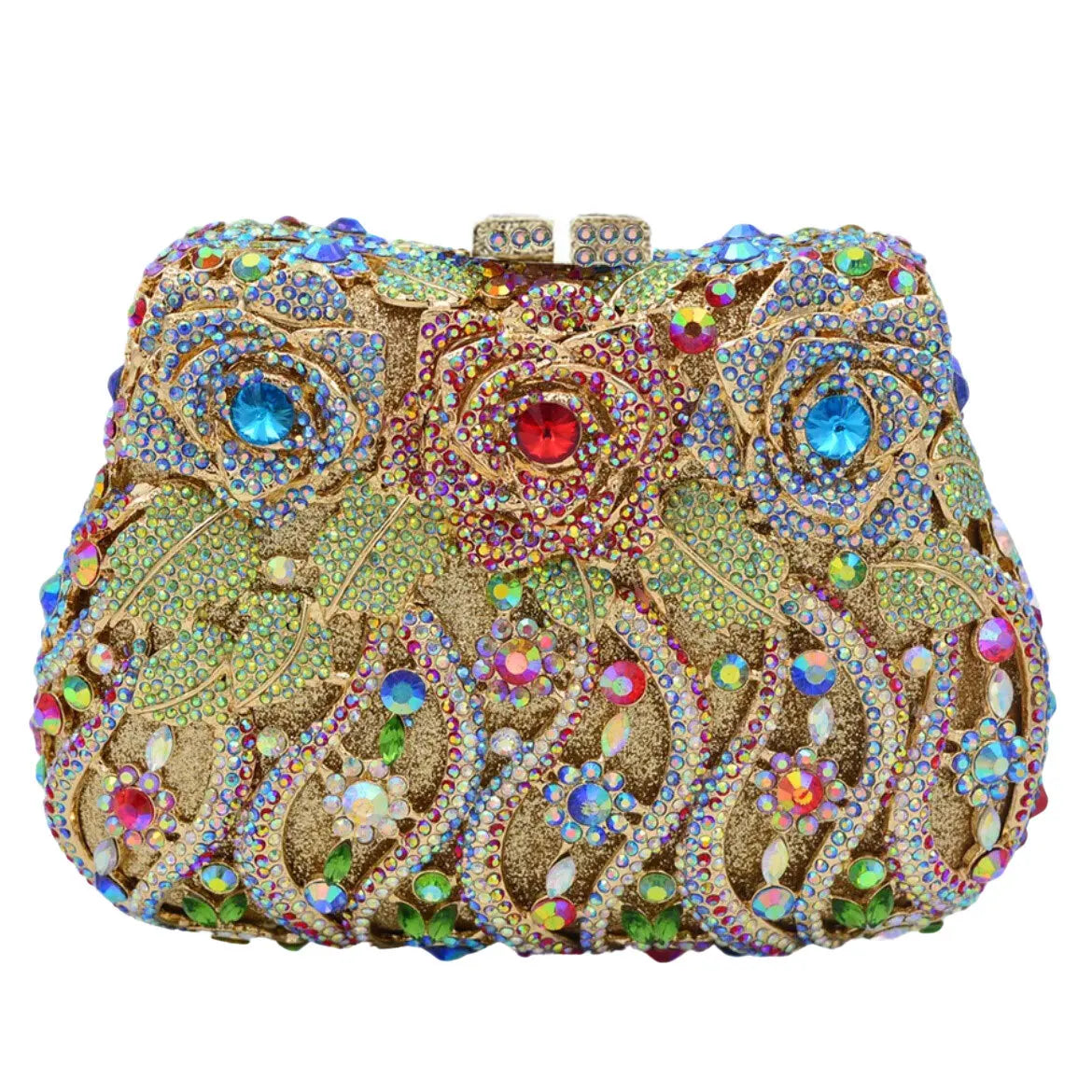 Maxy Colorful Women Flower Stone Clutch Dinner Party Evening Bags Wedding Bridal Crystal Minaudiere Floral Handbag Diamond Gift Purse