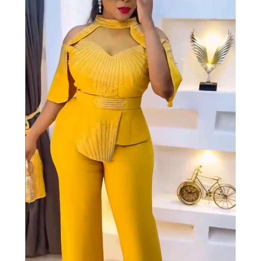 Maxy 2 Piece Set Africa Clothes 2024 New African Summer Fashion Suits Top And Trousers Plus Size Party Clothing for Lady