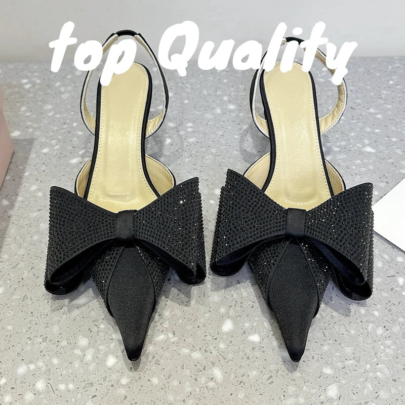 Visco Fashion Sandilya's Woman High-heeled Shoes Women Summer Party Dress Shoes Thin High Heels Sandals  Rhinestone Chain Decor