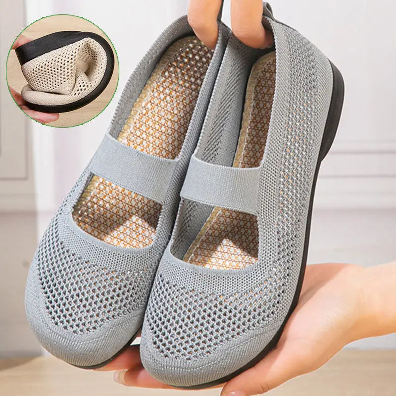 Maxy Women Flats Shoes Slip on Foldable Loafers for Women Square Toe Single Shoes Hollow Out Fashion Mom Casual Shoes Ladies