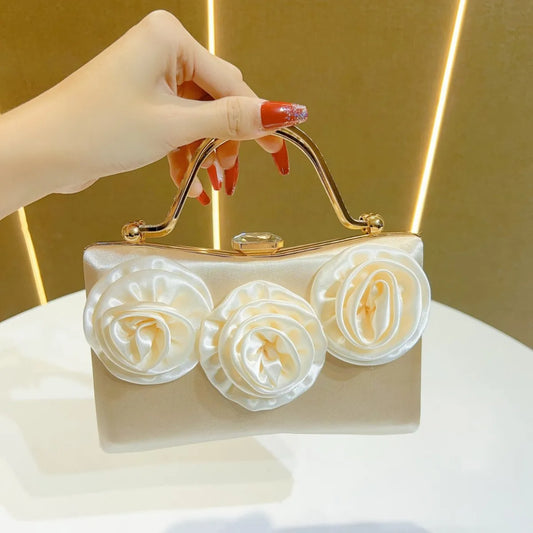 New Silk Evening Clutch Women’s Diamond Crossbody Bag Elegant Party Handbag Fashion Banquet Purse for Wedding Dinner Gown Look