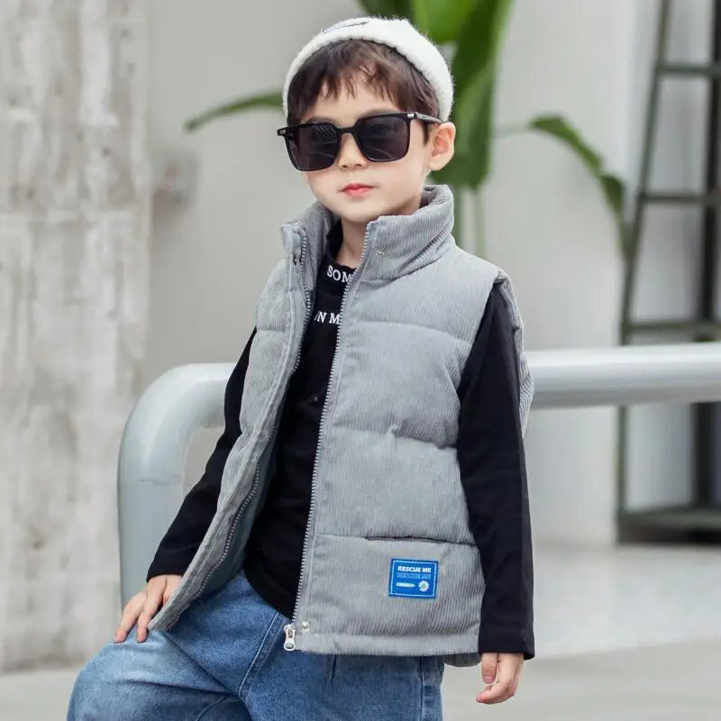 Winter Baby Boys Warm Thicken Vest Cotton Waistcoat Outerwear Kids Clothes Coat Autumn Children Jackets Toddler Girls Vest Tops