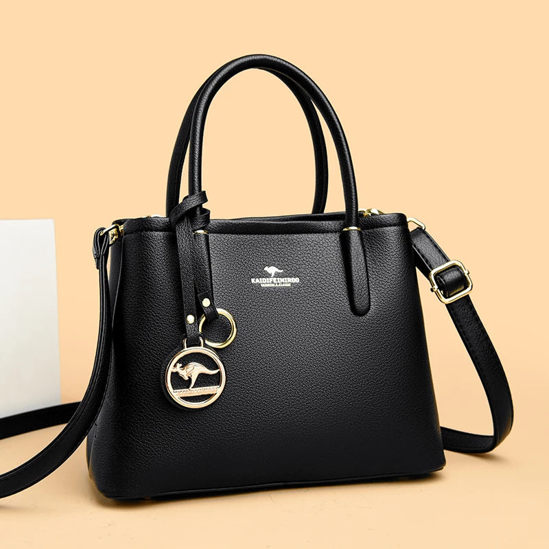 Maxy 3 Layers Large Capacity Women Tote Bag Soft Leather Luxury Handbags Women Bags Designer Solid Color Crossbody Bag Hand Bags