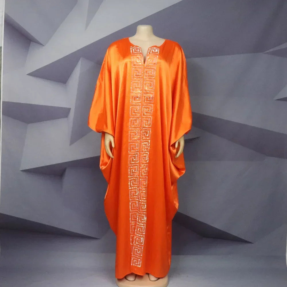 Maxy Customized Party Dresses For Women Traditional Clothing Dubai Dashiki Abaya Muslim Plus Size Bat Sleeve Maxy