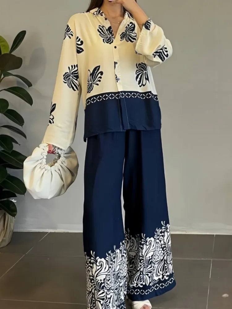 Maxy 2 Piece Women Set Dashiki African Clothes Summer Autumn New Fashion Long Sleeve Top And Pants Suit Party Lady Matching Sets