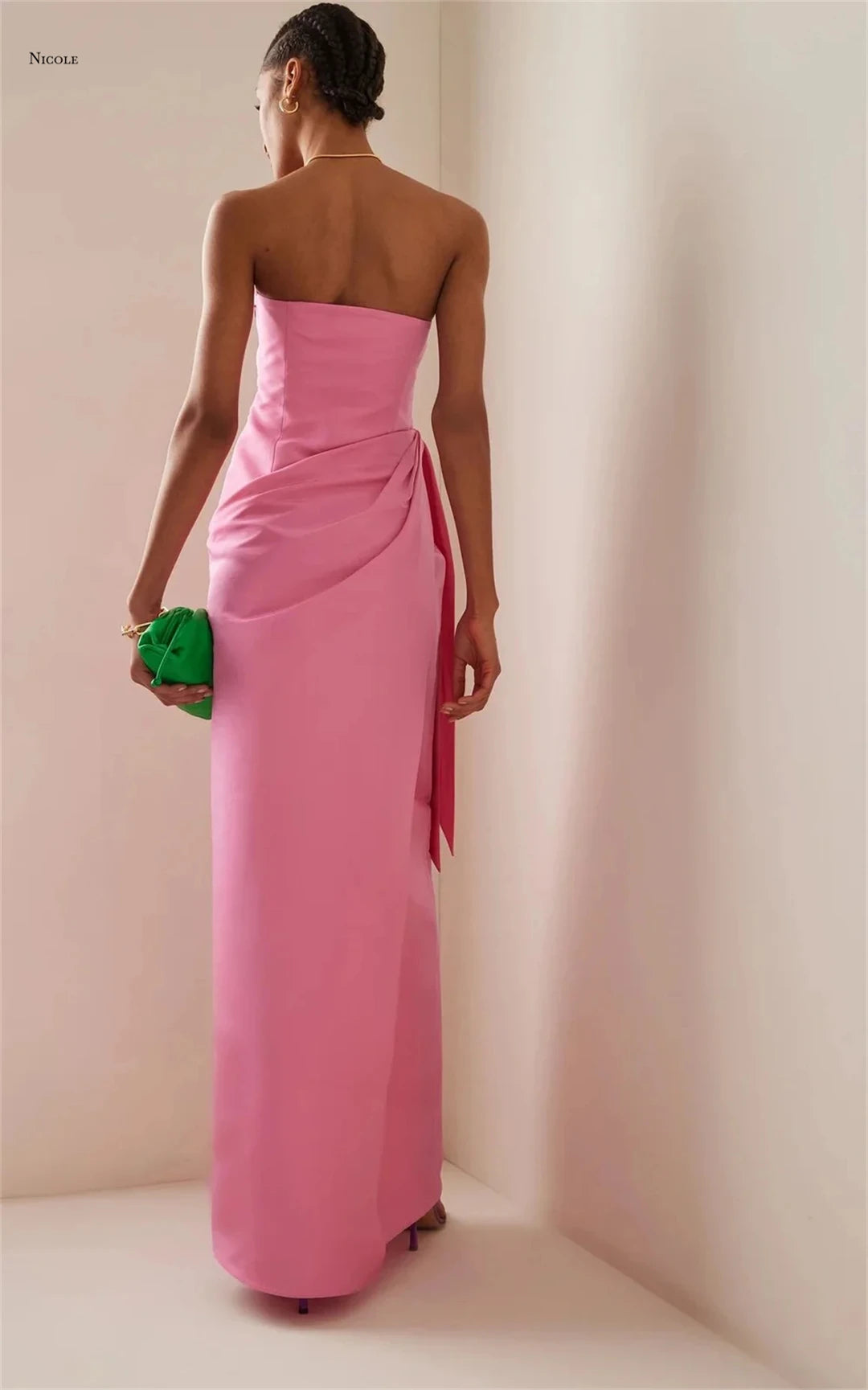 Maxy Line A Formal Dresses for Special Occasions Custom Made Elegant Women's Dresses for Wedding Party Dress Belt Satin Cloth