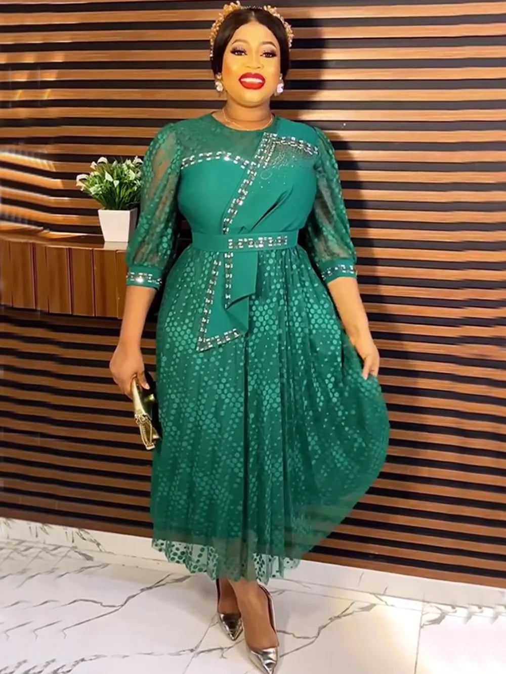 Amay Plus Size African Party Dresses for Women New Fashion Dashiki Ankara Lace Wedding Gowns Elegant Turkey Dress