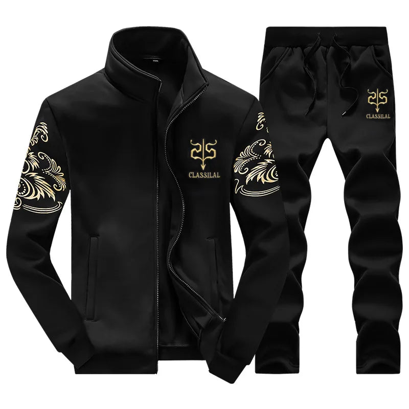 Visco Men Spring Sets Sportswear Tracksuit Hoodies Casual Hooded Sweat shirts+Pants Jacket+Pants 2 Pieces Men Moleton Masculino 9XL