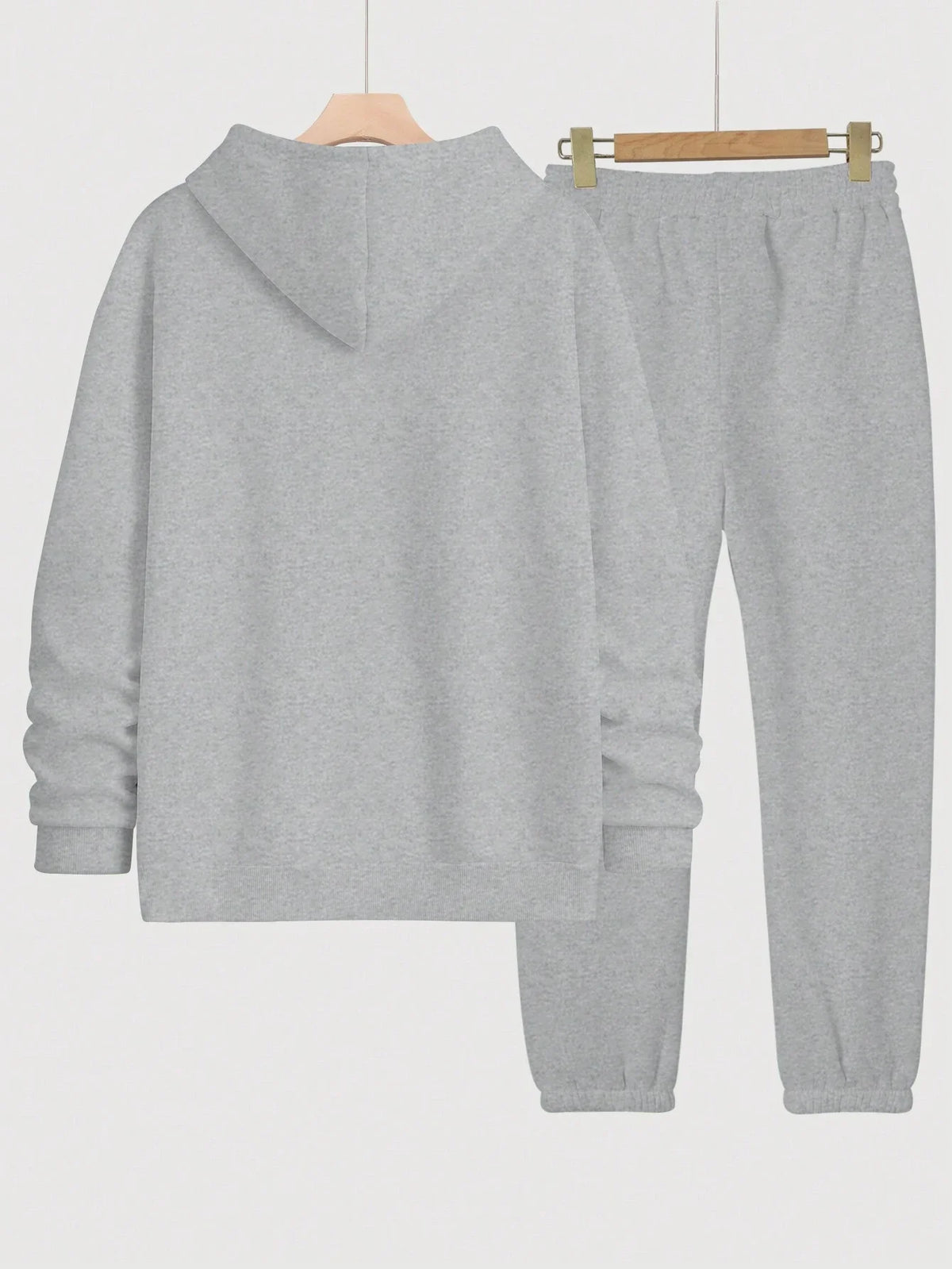 Maxy Real Women Hustle Hard Hoodie Sweatpants Set Gray Casual Sportswear