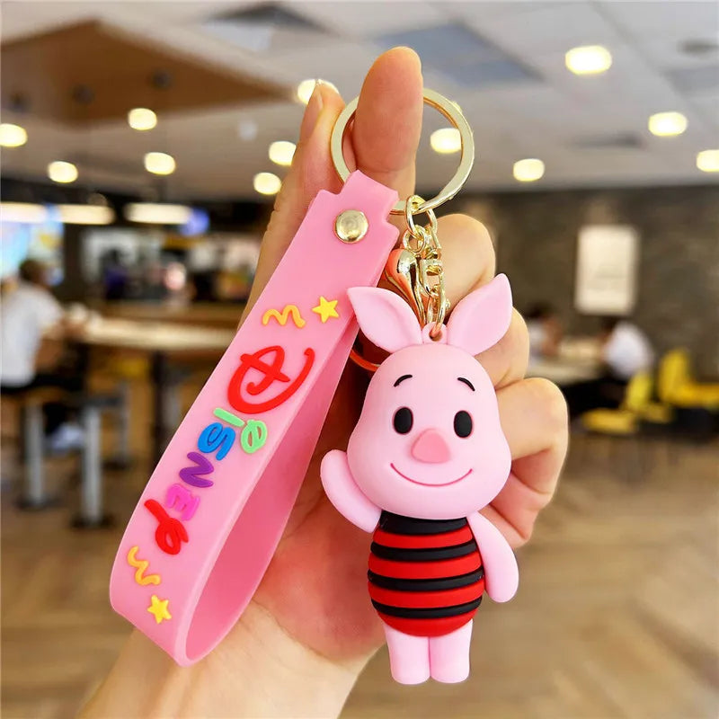 Maxy Anime Disney Figure Villain Maleficent The Evil Queen Cruella Silicone Keychain Bag Key Ring Pendant Children Toy Birthday Gifts