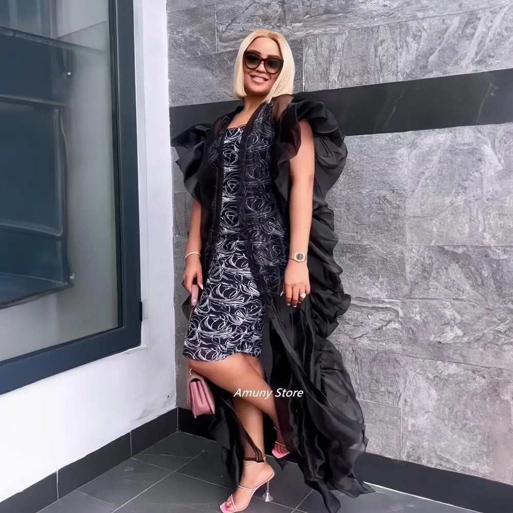 Amay New Arrival African dresses for woman mesh gauze women's beach cape printed underwear summer women dress