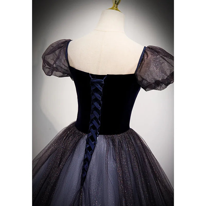 Maxy New Women's Mesh Banquet Evening Dress Fashionable Slimming Annual Meeting Puffy Skirt Solo Vocal Art Exam Dress