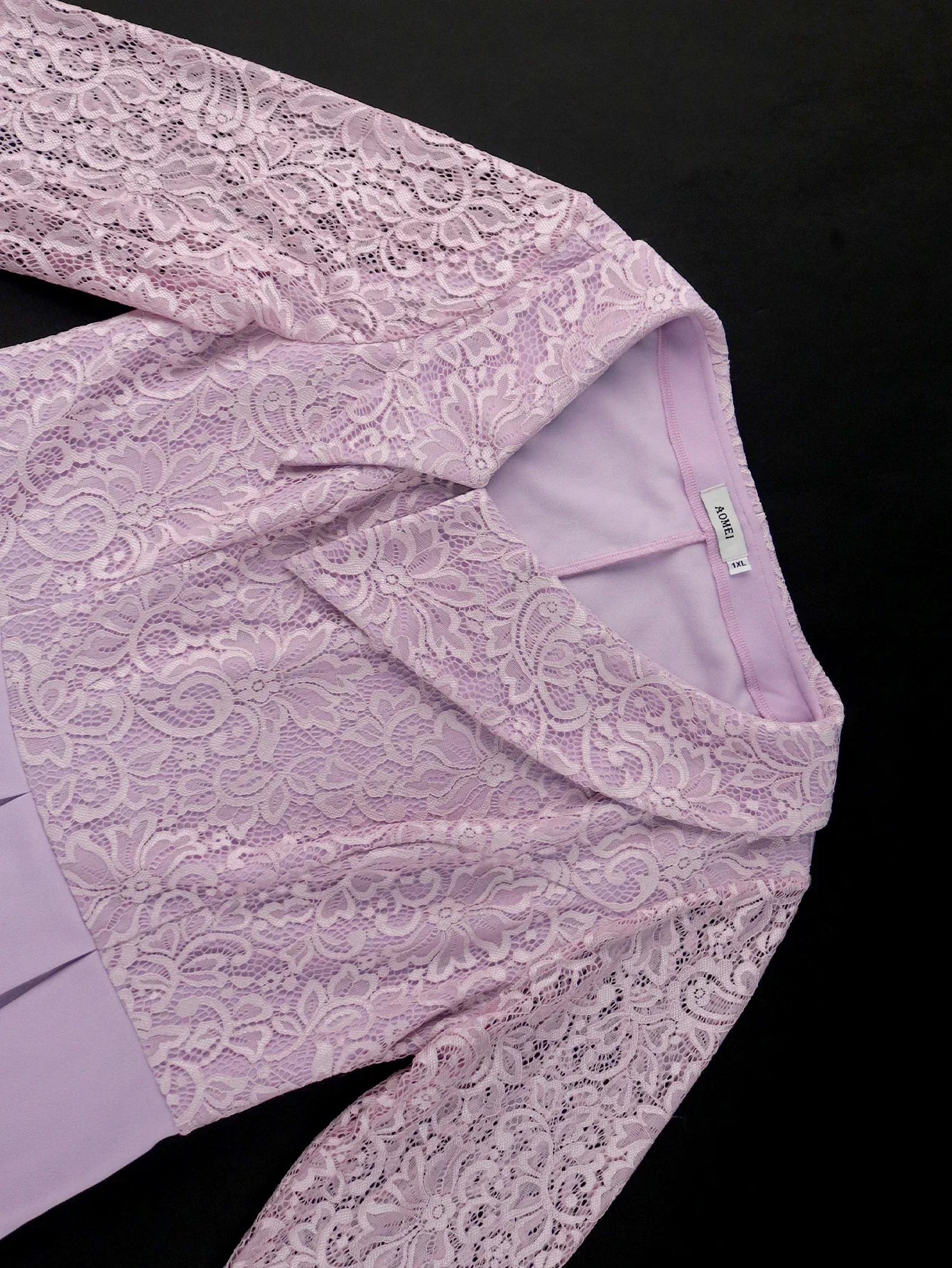 Babs Elegant Ball Evening Dress Women's Plus Size Purple Lace A-line Dress Irregular Collar Long Horn Sleeve Fold Dresses