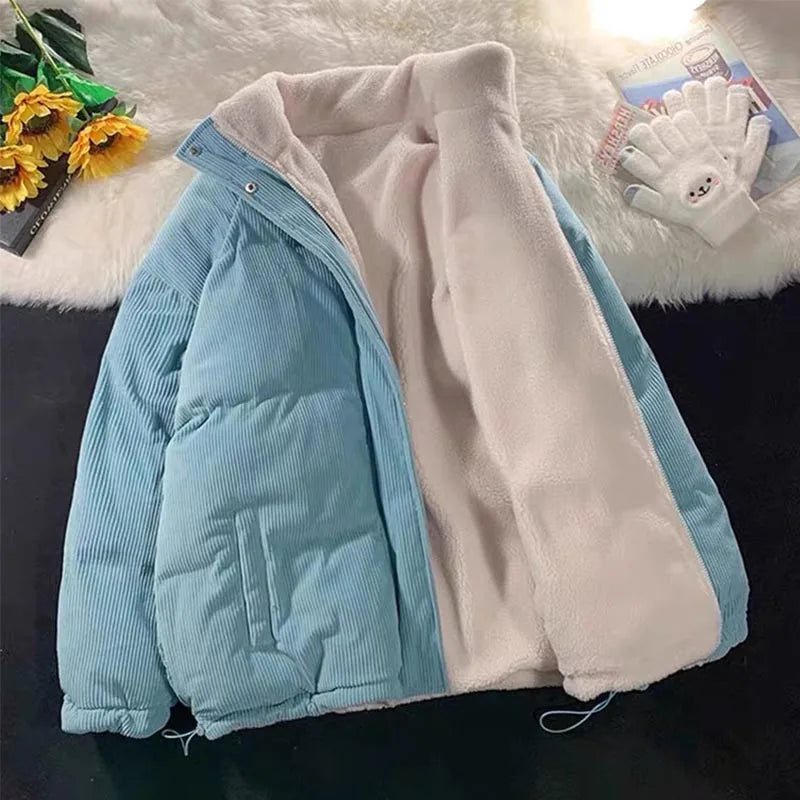 Maxy Autumn Winter Kids Thicken Plush Jackets Coat Cotton Padded Clothes Infant Warm Corduroy Outerwear Toddler Thick Clothes