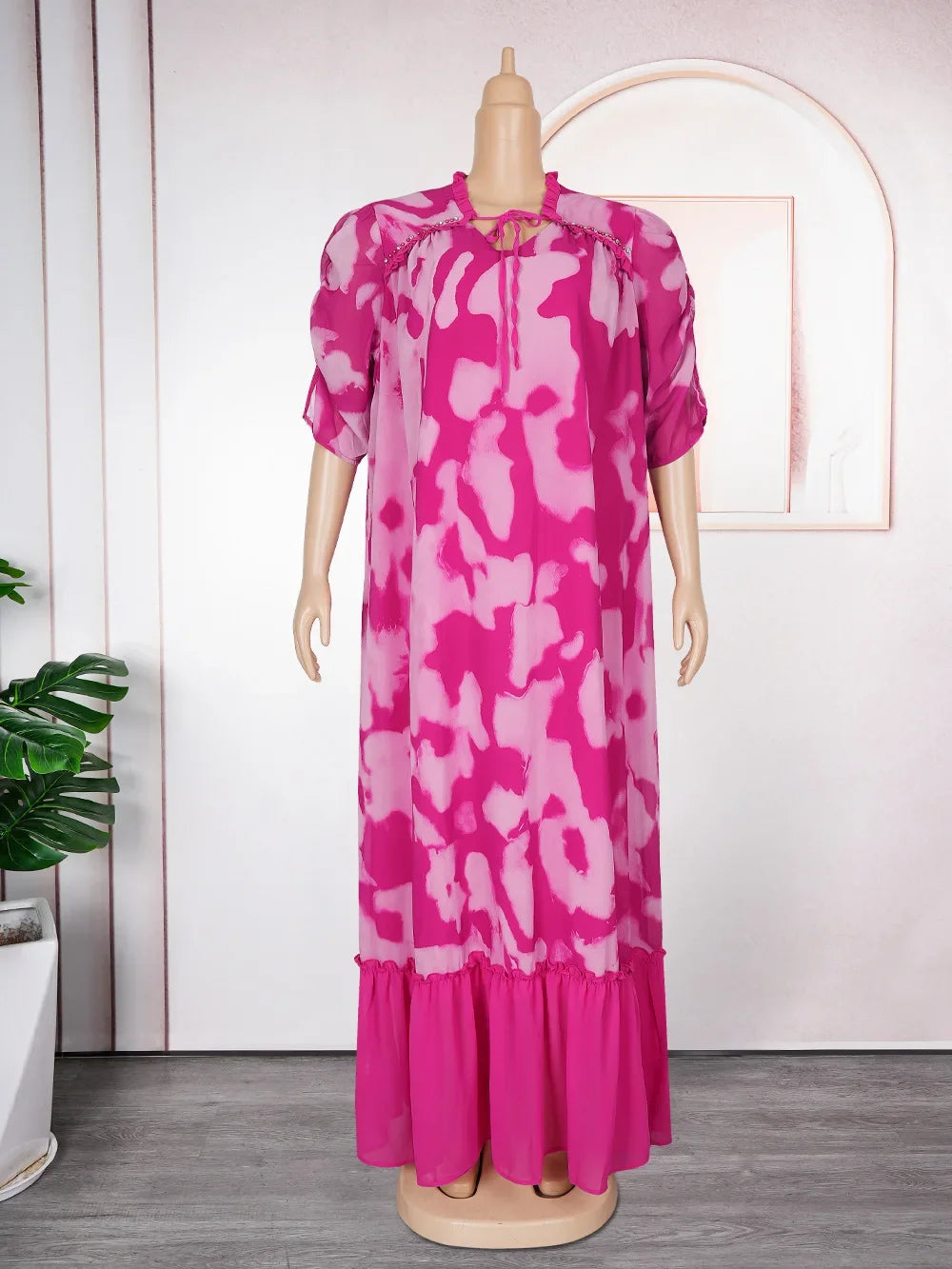 Amay Party Dresses for Women Elegant Turkey Muslim Maxy Dress Plus Size Summer Fashion Dashiki Ankara Print Gown
