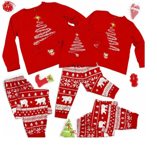 Maxy Christmas Family Matching Pajamas Adults Kids Family Outfit Top+Pants 2PCS Xmas Sleepwear Baby Jumpsuit Dog Clothes