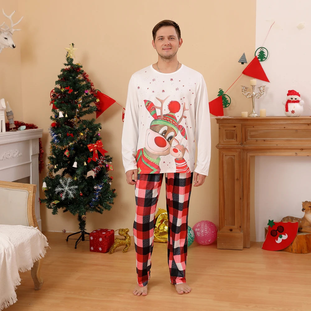 New Family Christmas Matching Outfits Cute Maxy Print Adults Kids Pajamas Set Baby Romper Dog Scarf Xmas Family Look Pyjamas