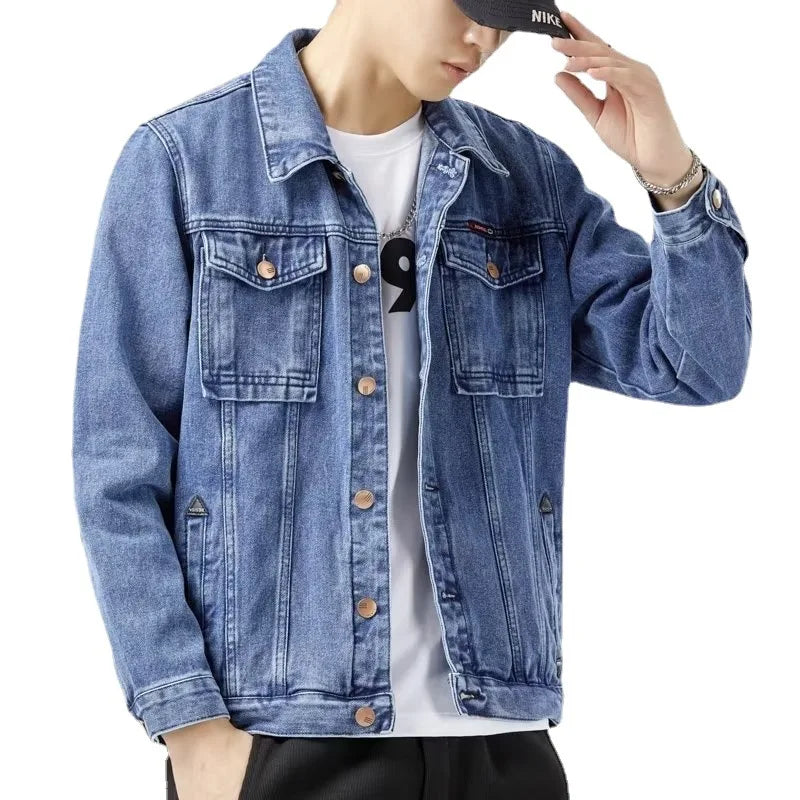 Maxy Autumn and Winter New Men's Classic Fashion All-Match Denim Jacket Men's Fleece Thickening Warm High-Quality Jacket S-5XL