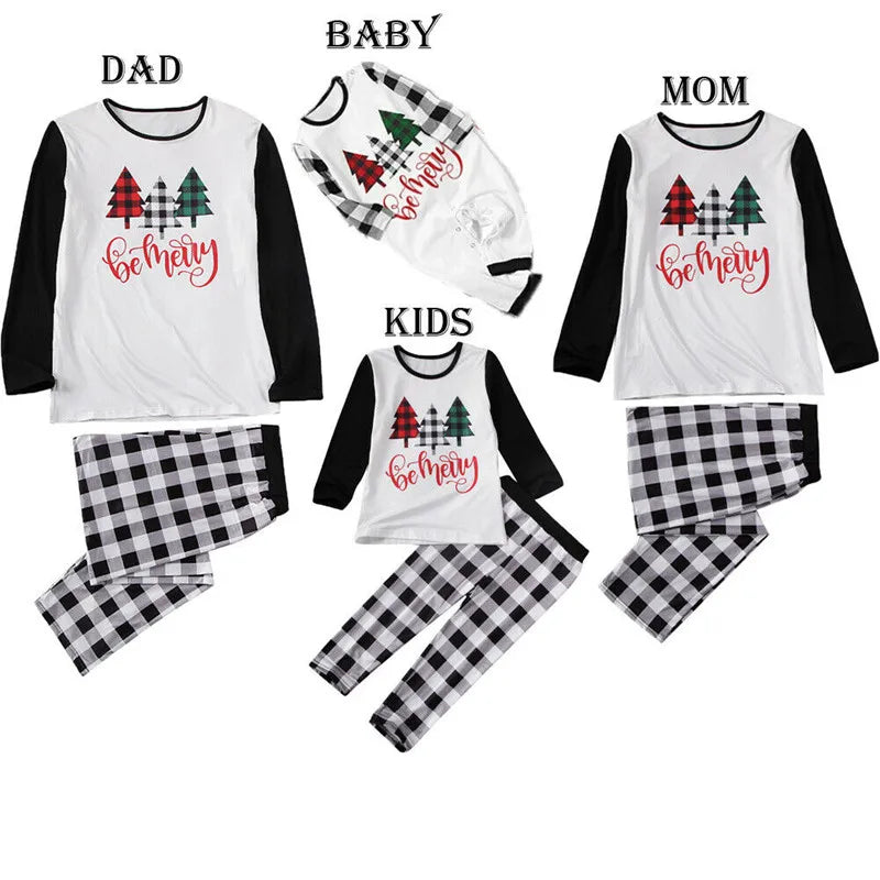 Maxy PUDCOCO Family Matching Christmas Pajamas Set Women Adult Baby Kids Sleepwear Nightwear Suit Xmas Outfits