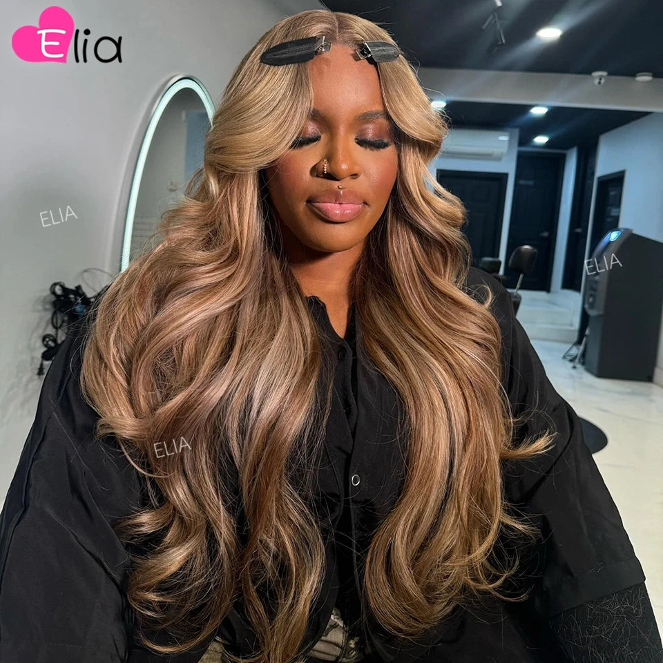 Maxy Toffee Brown Human Hair Wigs Glueless Body Wave Human Wigs 100% 13x4 Lace Frontal Human Hair Wig Elia Customize Wigs for you