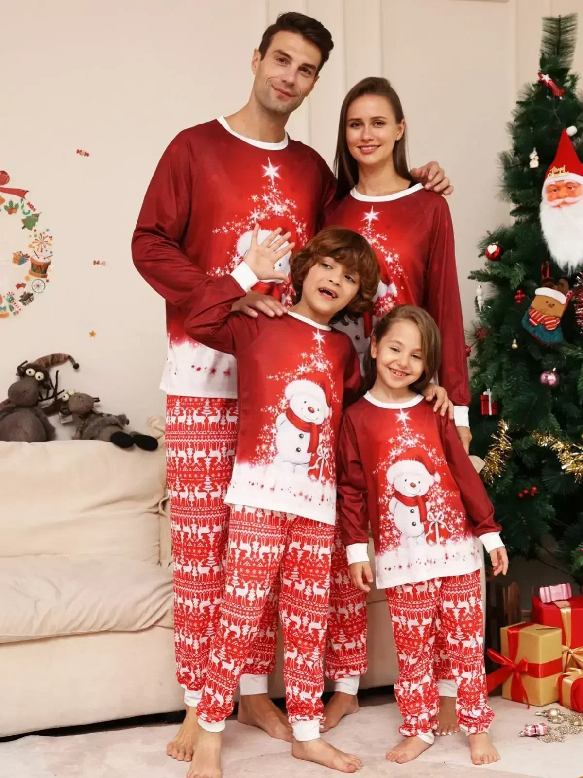 Max Family Matching Pajamas Set Merry Christmas Printed Adult Kids Baby Family Mother Father Outfits 2024 Christmas Family Pj's