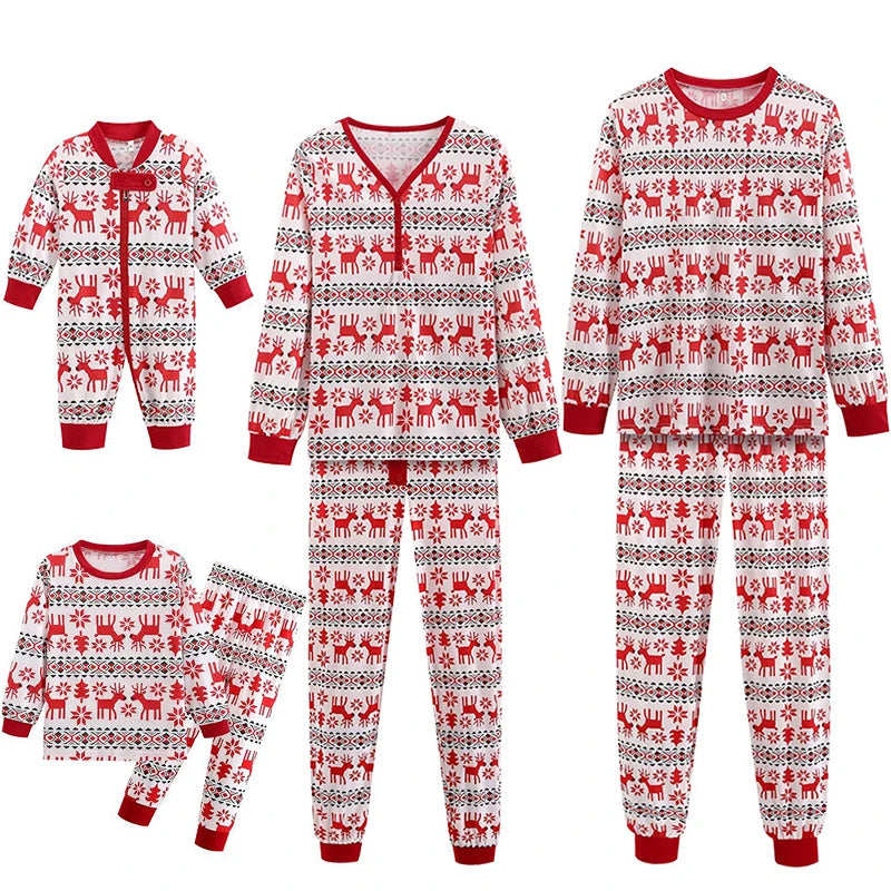 Classic Christmas Pajamas Family Matching Outfits Xmas T-shirt Pants Clothing Set Mother Kids Boys Girls Baby Pijama Loungewear