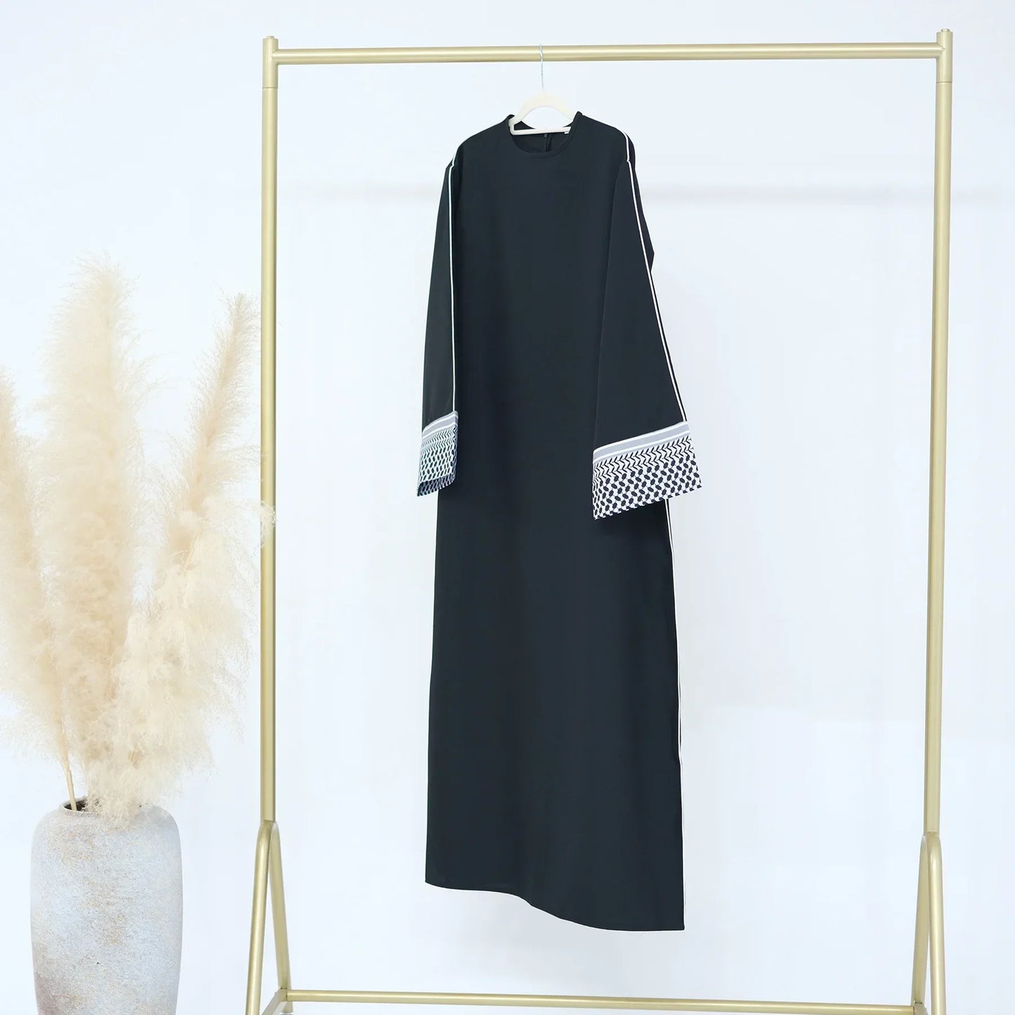 Maxy Linen Closed Abaya Keffiyeh Muslim Dress Printed Abayas for Women Dubai 2024 Luxury Turkey Ramadan Islamic Clothes Kaftan Robe