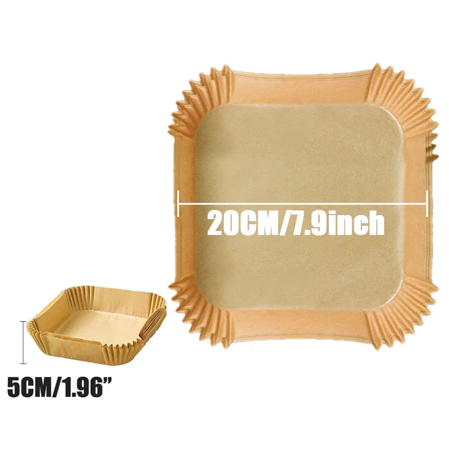 Maxy 23CM Air Fryer Disposable Baking Paper Liner Non-Stick Mat Steamer Square Round Parchment for Microwave Oven Kitchen Cookers