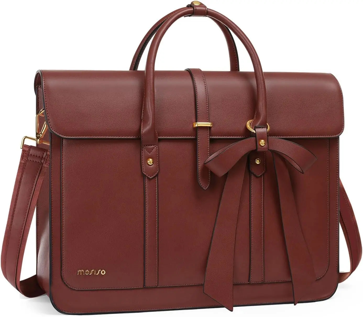Maxy 13.3 14 15 16 17.3-inch Laptop Bag for MacBook Air Pro M3 M2 Notebook Women PU Leather Tote Laptop Shoulder Bag Backpack Handbag