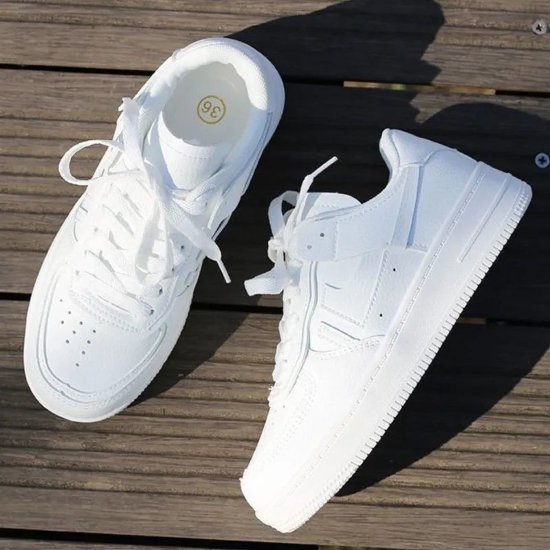 White Shoes Flat Platform Skate Shoes Woman Ins Leisure Women Tide Low Top Sneakers Streetwear Female Shoes zapatos para mujeres