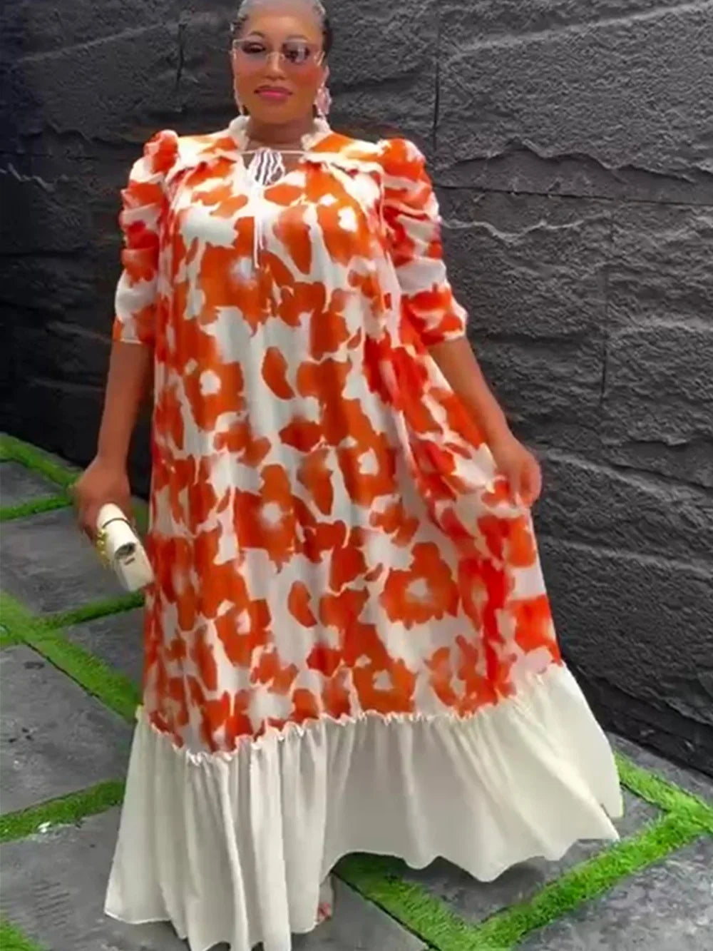 Maxy Plus Size Party Evening Dresses for Women New Summer Fashion Dashiki Ankara Print Gown Elegant Muslim Maxy Dress