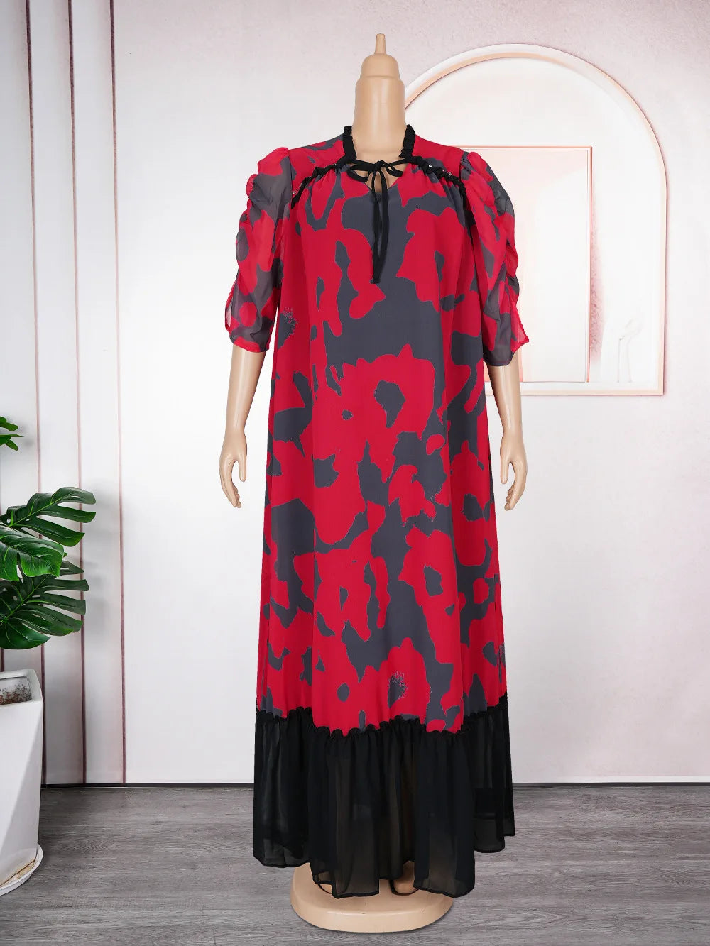 Amay Party Dresses for Women Elegant Turkey Muslim Maxy Dress Plus Size Summer Fashion Dashiki Ankara Print Gown