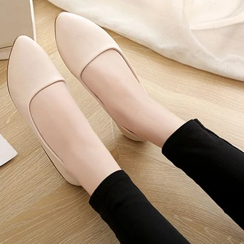 Maxy New women's shoes pointed toe flat soft sole casual women's shoes