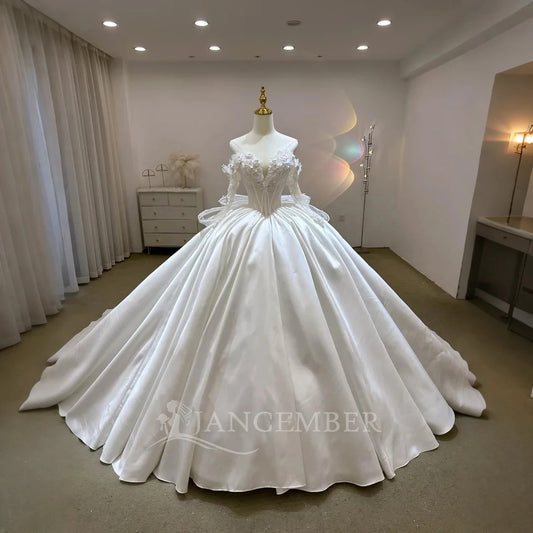 Maxy Appliques Wedding Dresses for Women Bride Romantic Lace Sleeveless Boho Bridal Gown