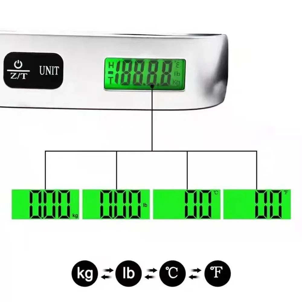 Maxy 50kg Portable Hanging Scale Electronic Hand Luggage Scale Digital Display Suitcase 110lb Travel Baggage Bag Weighing Tools