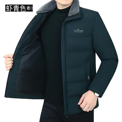 Waterproof Winter Jacket Men Parkas Warm Cotton Padded Men's Coat Top Loose Down Thick s FCY