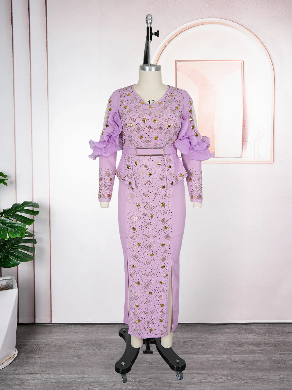 Maxy Luxury African Evening Dresses for Women Plus Size Wedding Party Gown Ankara Dashiki Beads Africa Clothing Turkey Outfits Robe
